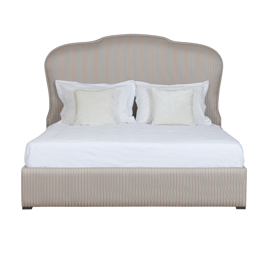Gala Bed by Lapa Interior Design – Striped upholstered headboard with classic-contoured design