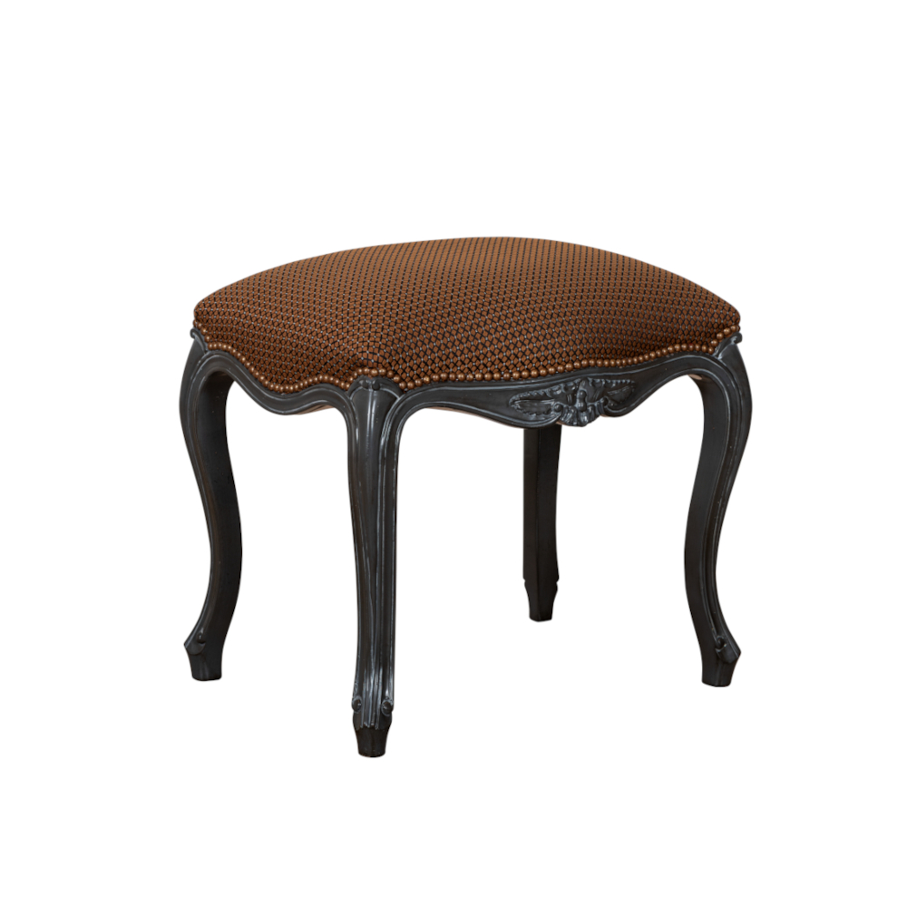 Louis XV Bench by Lapa Interior Design – upholstered bench with carved frame and antique finish