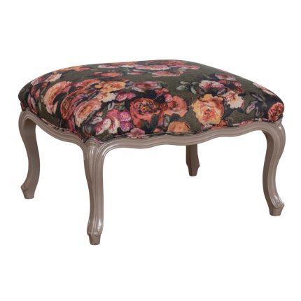 Louis XV Bench IV by Lapa Interior Design – large carved bench with upholstered seat in antique finish