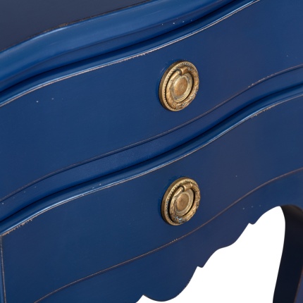 Mareau Bedside Table by Lapa Interior Design – compact bedside table in Navy Antique lacquer finish