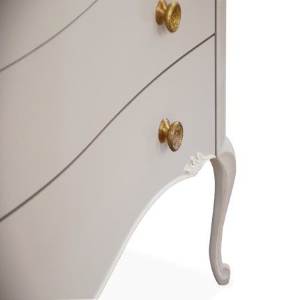 Lotus Chest of Drawers by Lapa Interior Design – carved legs, oak top, pastel lacquered finish