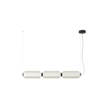 Side view of Elma 3 wall lamp featuring three integrated 9W LED strips and elegant fluted glass diffusers.