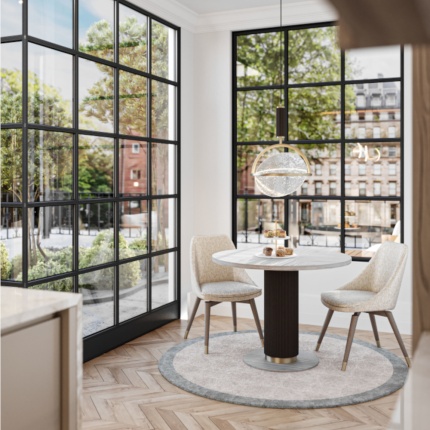 Tailor-made Aiden Kitchen in natural wood and marble, handcrafted in Portugal by Lapa Interior Design