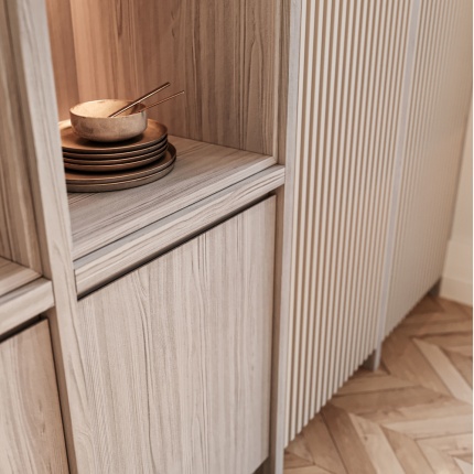 Tailor-made Aiden Kitchen in natural wood and marble, handcrafted in Portugal by Lapa Interior Design