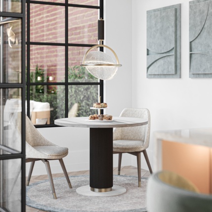 Tailor-made Aiden Kitchen in natural wood and marble, handcrafted in Portugal by Lapa Interior Design