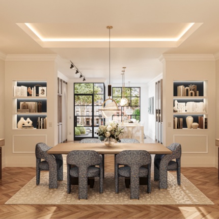 Tailor-made Aiden Kitchen in natural wood and marble, handcrafted in Portugal by Lapa Interior Design