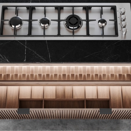 Devon Kitchen da AM Living – Cozinha sob medida com design moderno e acabamentos em madeira de freixo e nogueira.