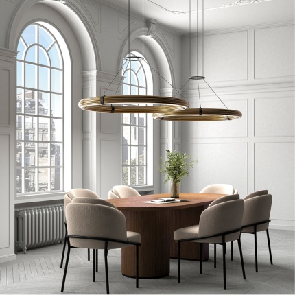 Elli ceiling lamp with sleek metal frame in matte black, featuring an opaline diffuser and adjustable LED lighting.