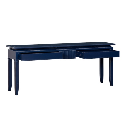 Haruki Console by Lapa Interior Design – blue lacquered cherrywood console with minimalist Japanese design